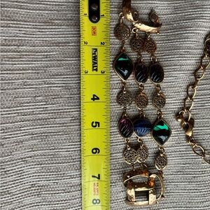 Oscar de la Renta Gold and Black Bracelet with Textured Elements